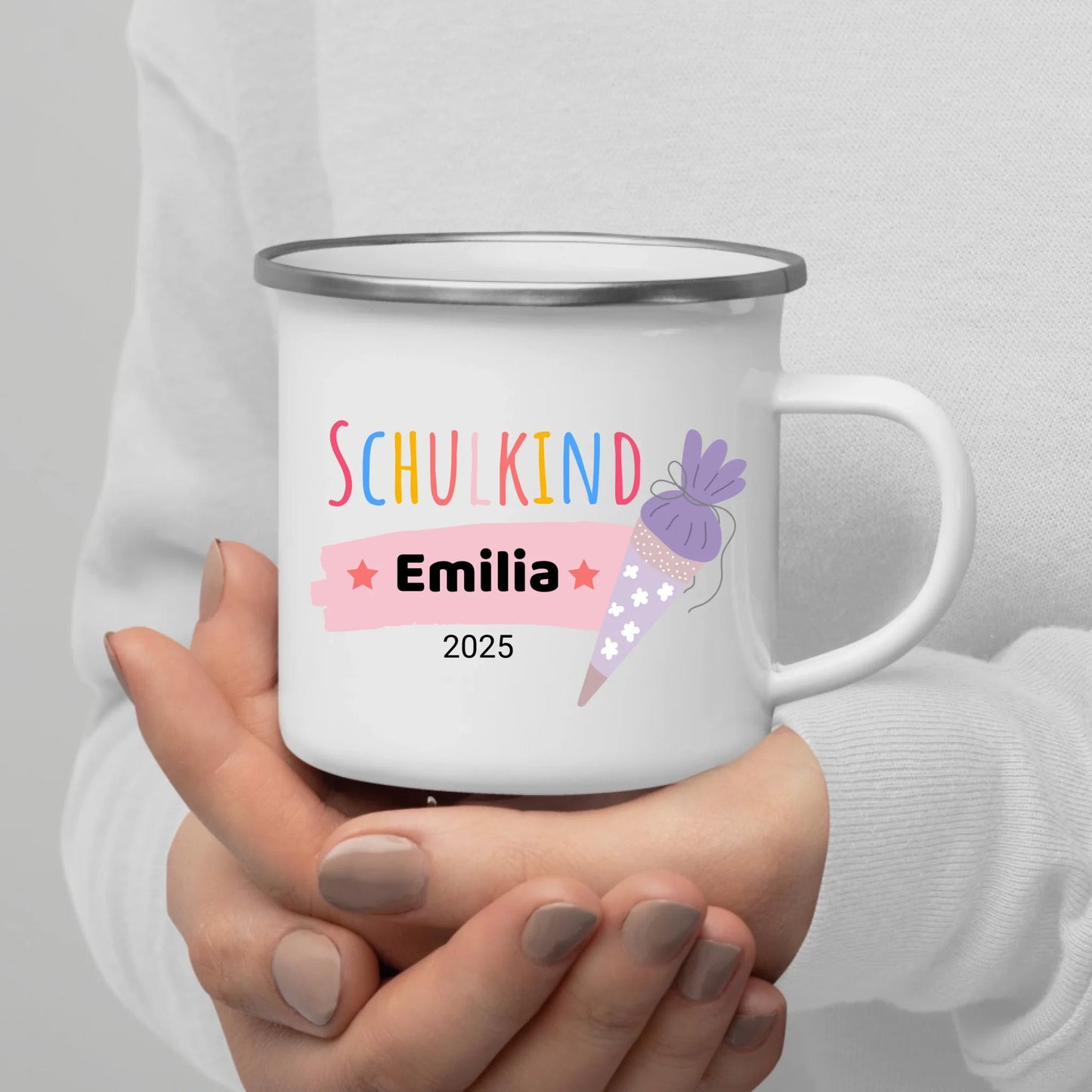 Personalisierte Tasse Schulkind 2025 Little Mathilda Little Mathilda Emaille Tasse