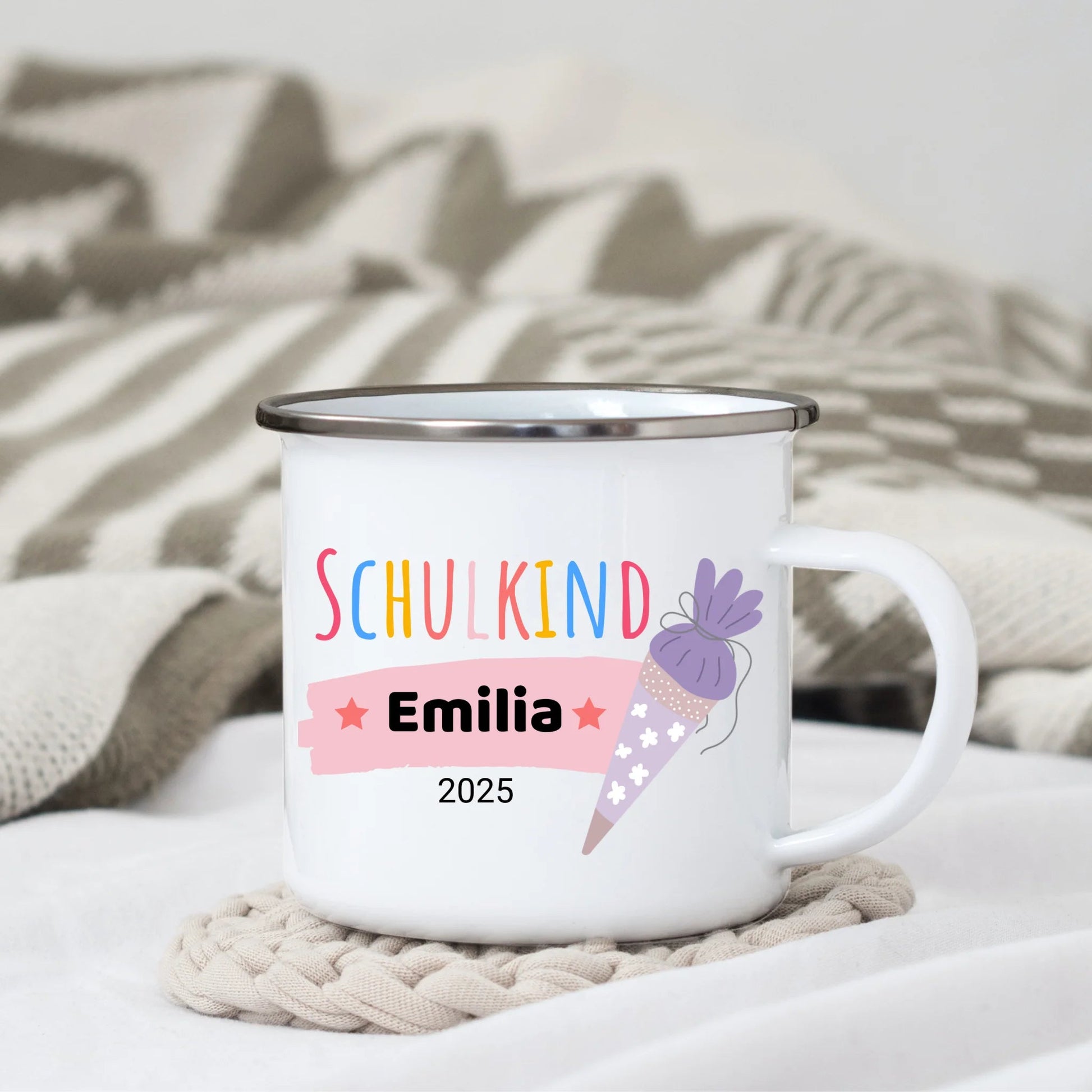 Personalisierte Tasse Schulkind 2025 Little Mathilda Little Mathilda Emaille Tasse