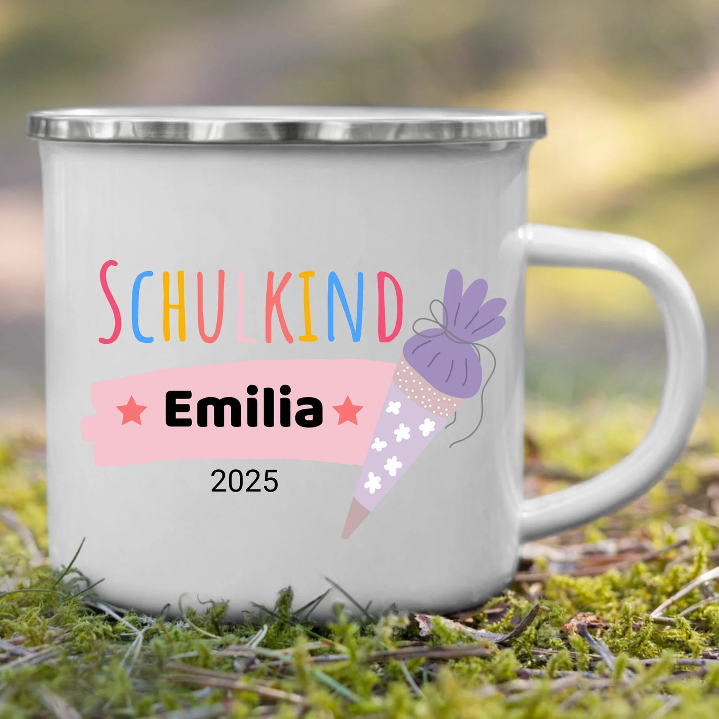 Personalisierte Tasse Schulkind 2025 Little Mathilda Little Mathilda Emaille Tasse