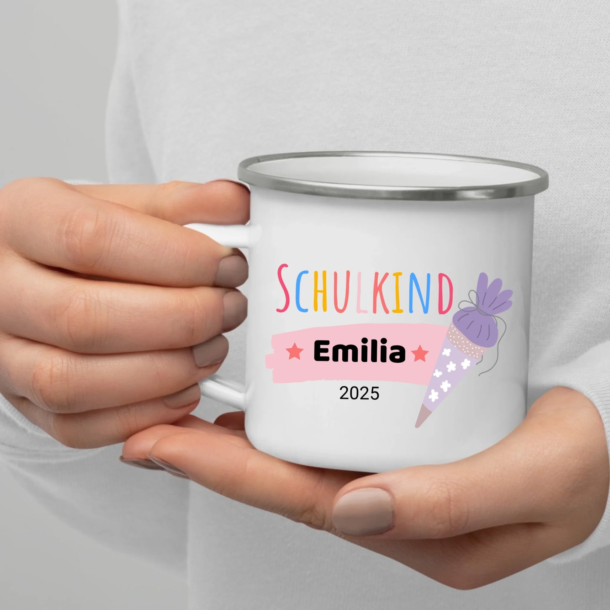 Personalisierte Tasse Schulkind 2025 Little Mathilda Little Mathilda Emaille Tasse