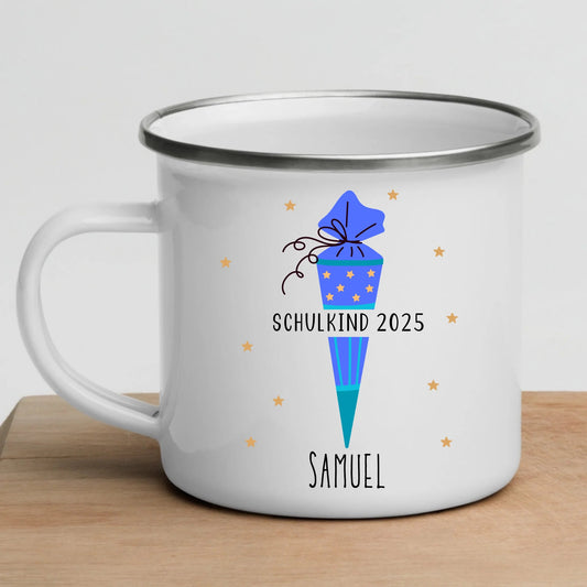 Personalisierte Tasse zur Einschulung - Schulkind 2025 Little Mathilda Little Mathilda Emaille Tasse