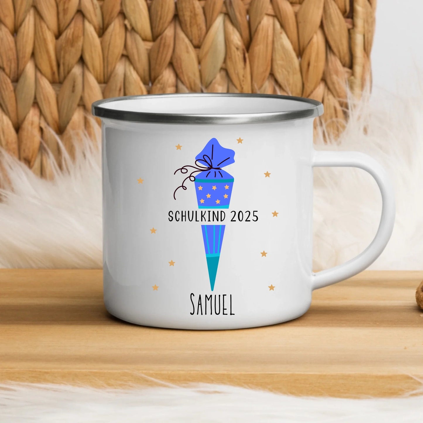 Personalisierte Tasse zur Einschulung - Schulkind 2025 Little Mathilda Little Mathilda Emaille Tasse