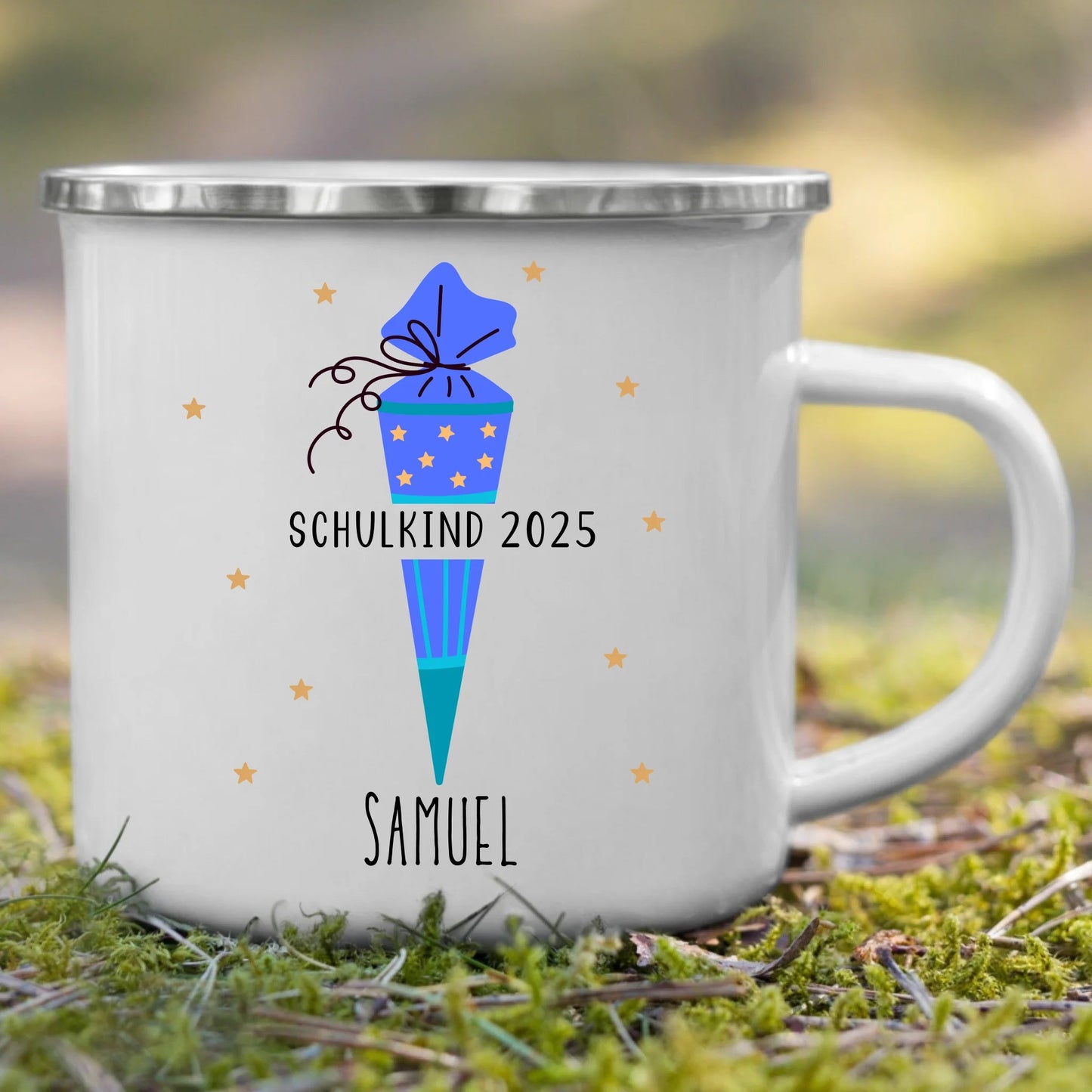 Personalisierte Tasse zur Einschulung - Schulkind 2025 Little Mathilda Little Mathilda Emaille Tasse