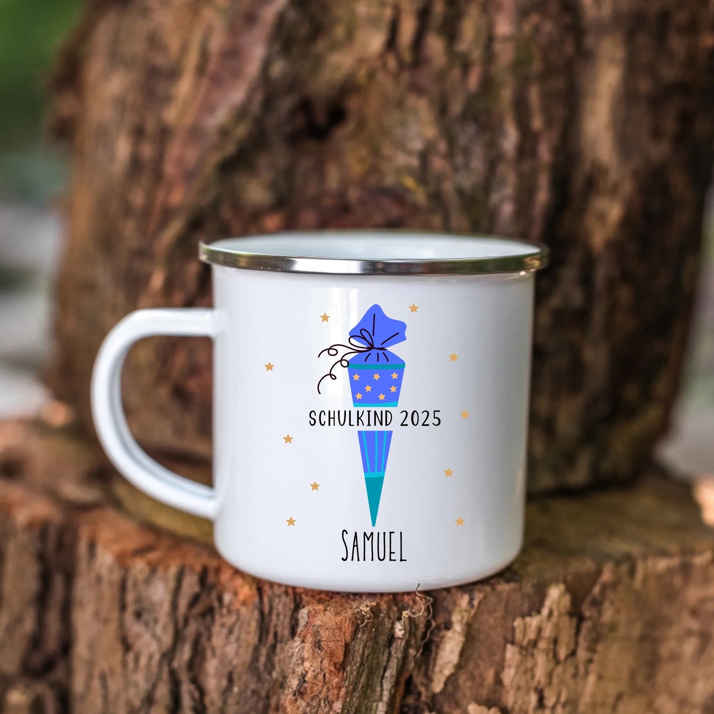 Personalisierte Tasse zur Einschulung - Schulkind 2025 Little Mathilda Little Mathilda Emaille Tasse