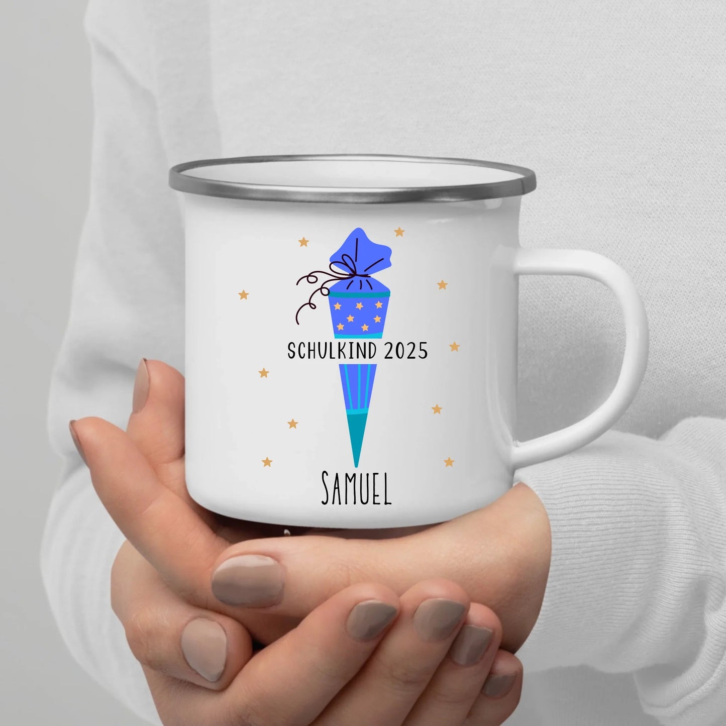 Personalisierte Tasse zur Einschulung - Schulkind 2025 Little Mathilda Little Mathilda Emaille Tasse