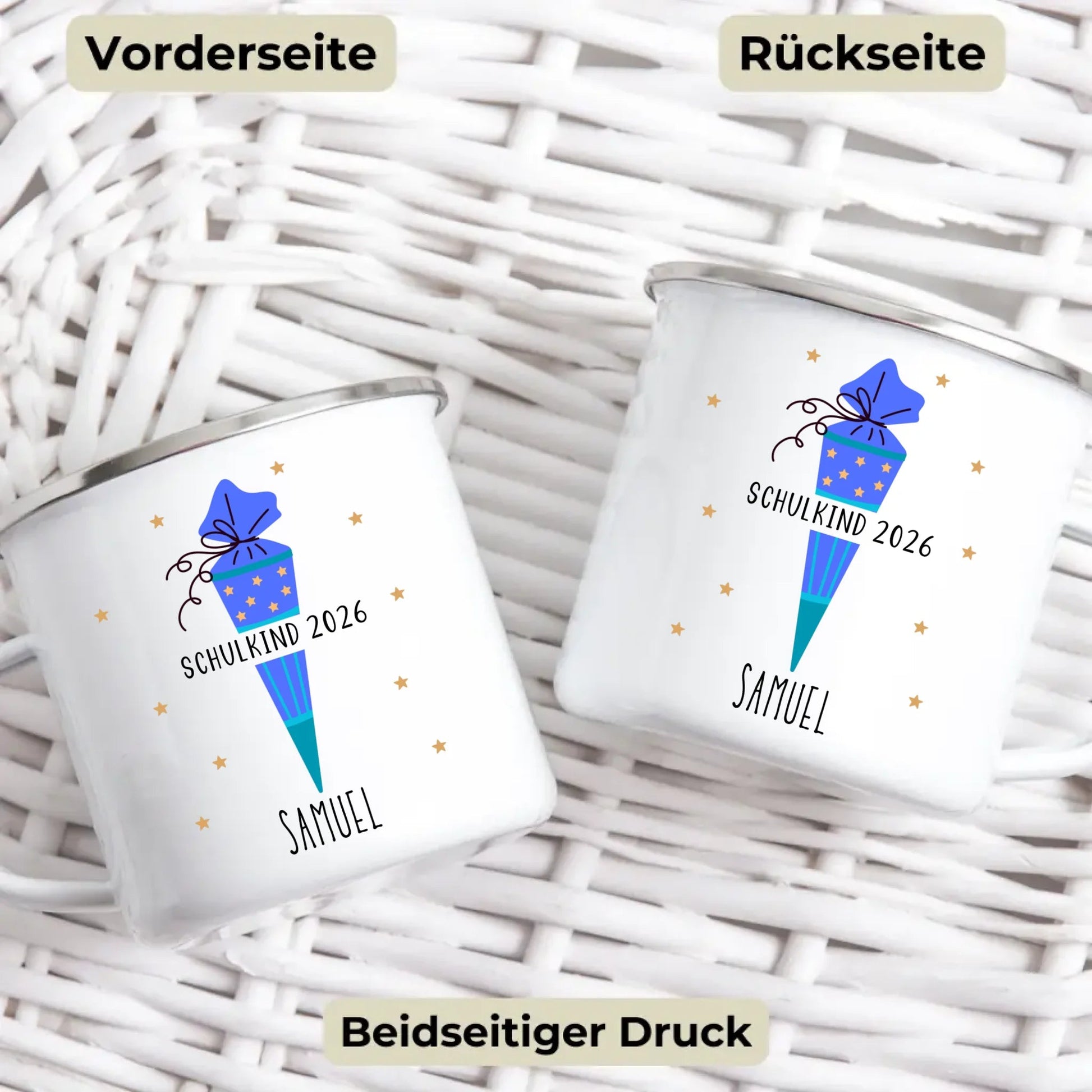 Personalisierte Tasse zur Einschulung - Schulkind 2026 Little Mathilda Little Mathilda Emaille Tasse