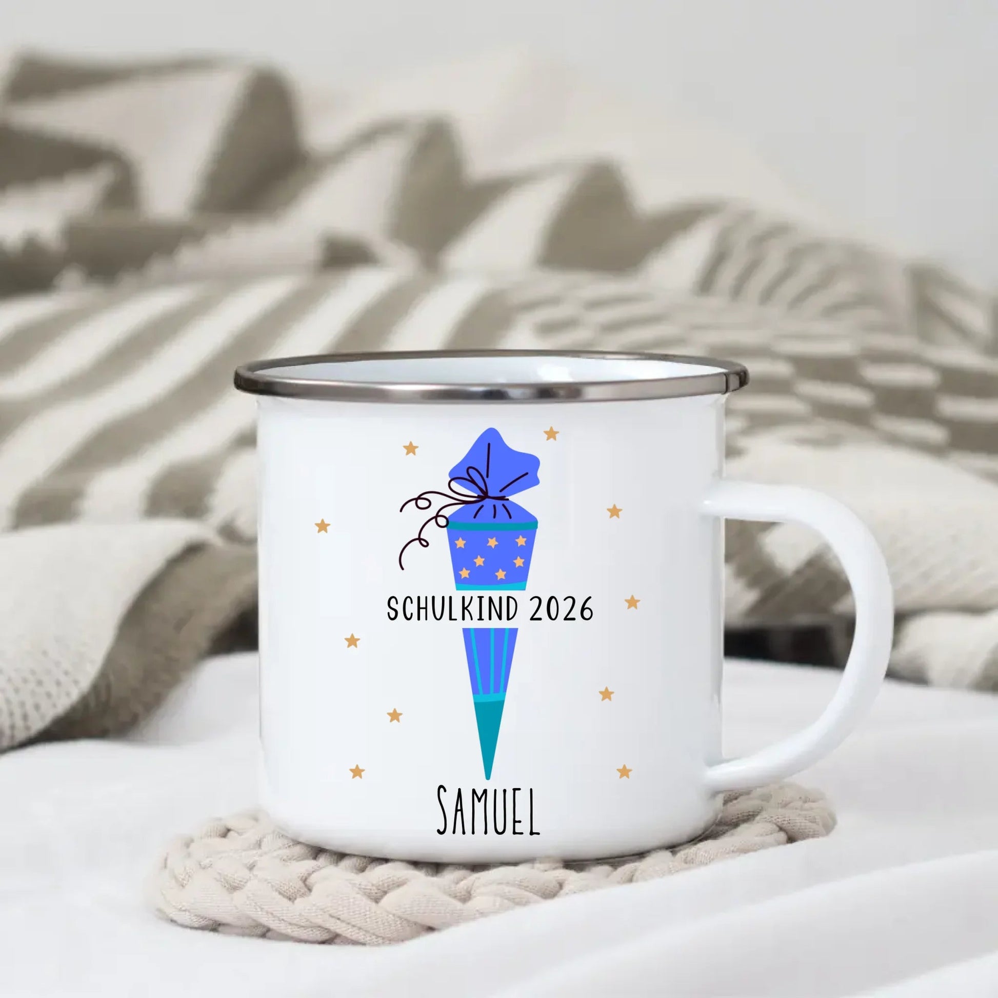 Personalisierte Tasse zur Einschulung - Schulkind 2026 Little Mathilda Little Mathilda Emaille Tasse