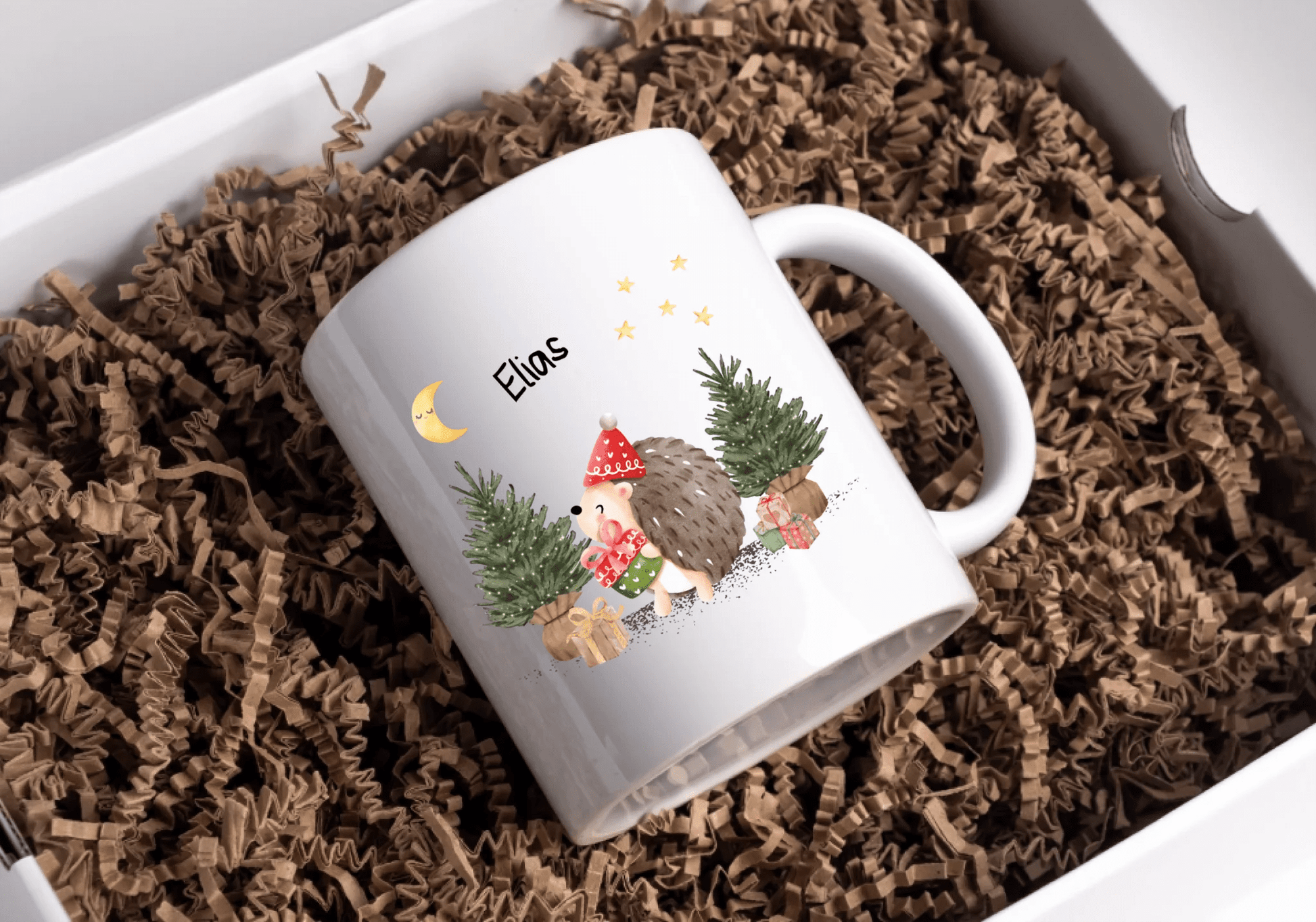 Personalisierte Weihnachtstasse für Kinder "Igel" Little Mathilda Little Mathilda Emaille Tasse