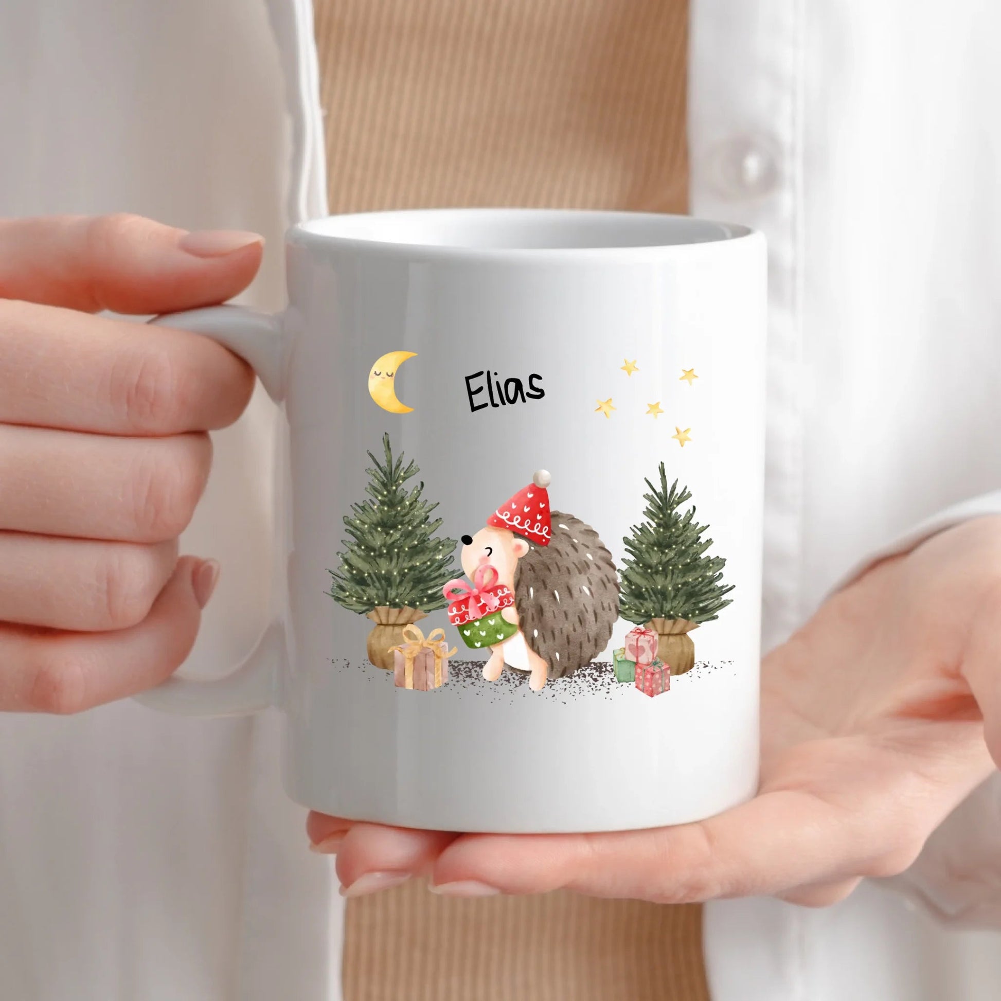 Personalisierte Weihnachtstasse für Kinder "Igel" Little Mathilda Little Mathilda Emaille Tasse