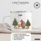 Personalisierte Weihnachtstasse für Kinder "Igel" Little Mathilda Little Mathilda Emaille Tasse