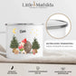 Personalisierte Weihnachtstasse für Kinder „Igel“ mit Namen Little Mathilda Little Mathilda Emaille Tasse