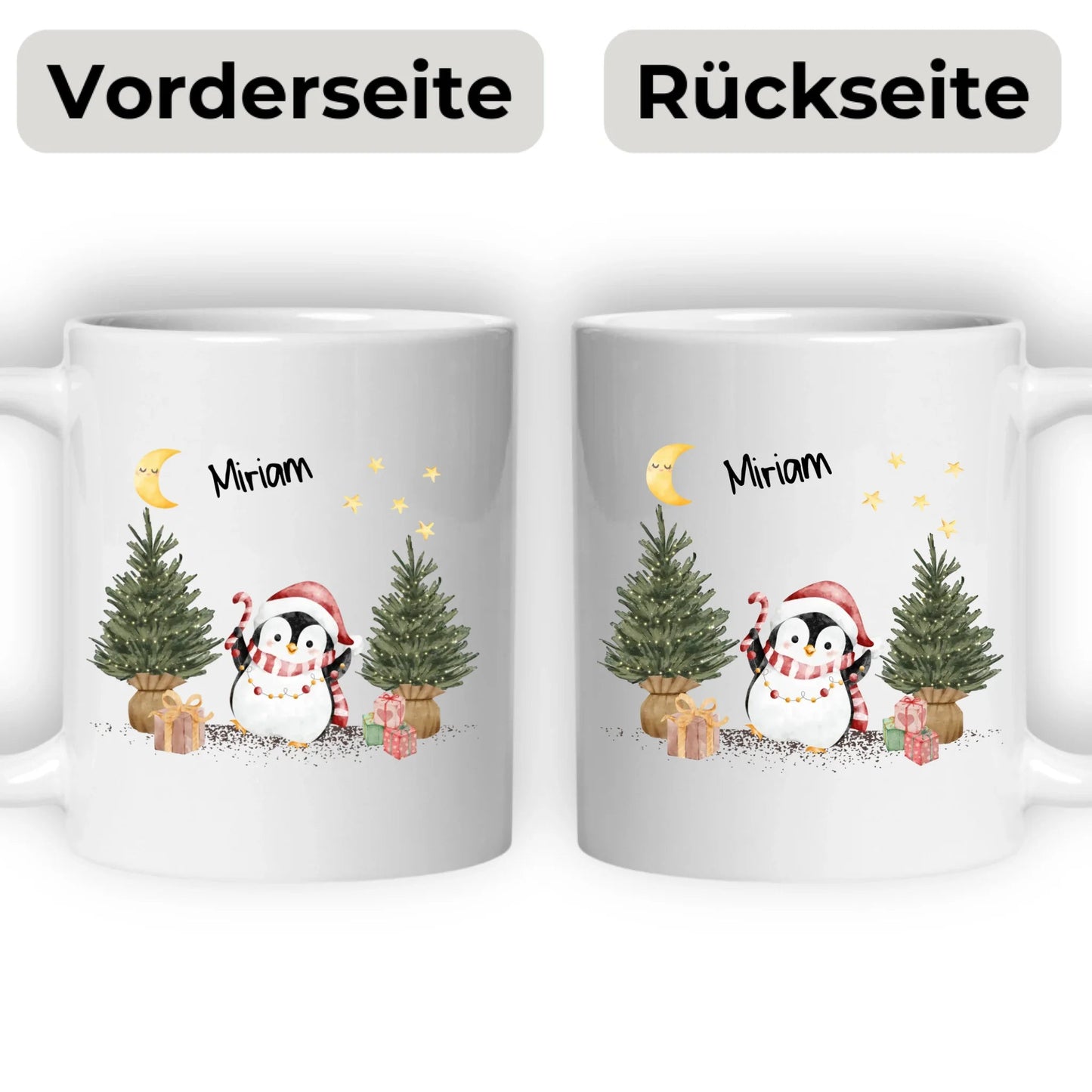 Personalisierte Weihnachtstasse für Kinder "Pinguin" Little Mathilda Little Mathilda Emaille Tasse