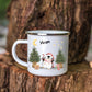 Personalisierte Weihnachtstasse für Kinder „Pinguin“ mit Namen Little Mathilda Little Mathilda Emaille Tasse