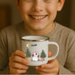 Personalisierte Weihnachtstasse für Kinder „Pinguin“ mit Namen Little Mathilda Little Mathilda Emaille Tasse