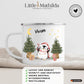Personalisierte Weihnachtstasse für Kinder „Pinguin“ mit Namen Little Mathilda Little Mathilda Emaille Tasse