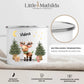 Personalisierte Weihnachtstasse für Kinder „Rentier“ mit Namen Little Mathilda Little Mathilda Emaille Tasse