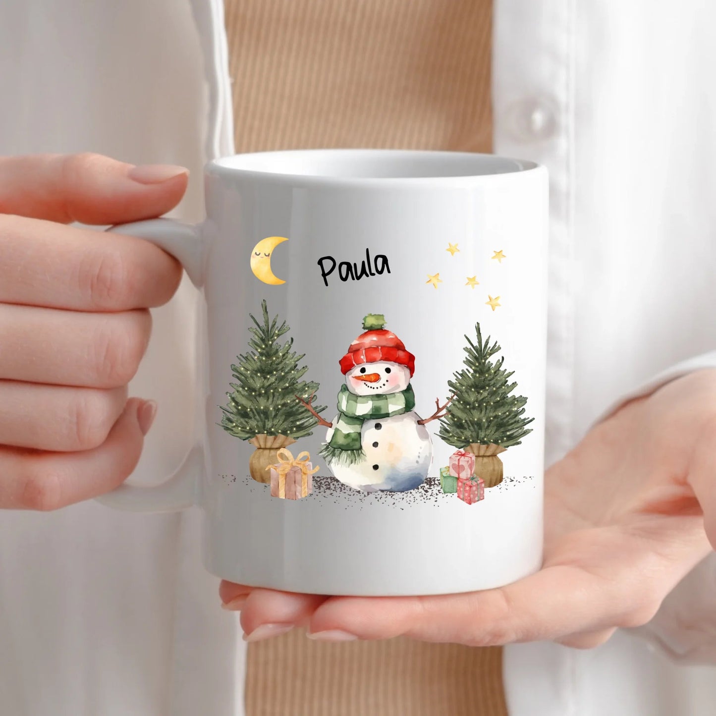 Personalisierte Weihnachtstasse für Kinder "Schneemann" Little Mathilda Little Mathilda Emaille Tasse