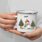 Personalisierte Weihnachtstasse für Kinder „Schneemann“ mit Namen Little Mathilda Little Mathilda Emaille Tasse