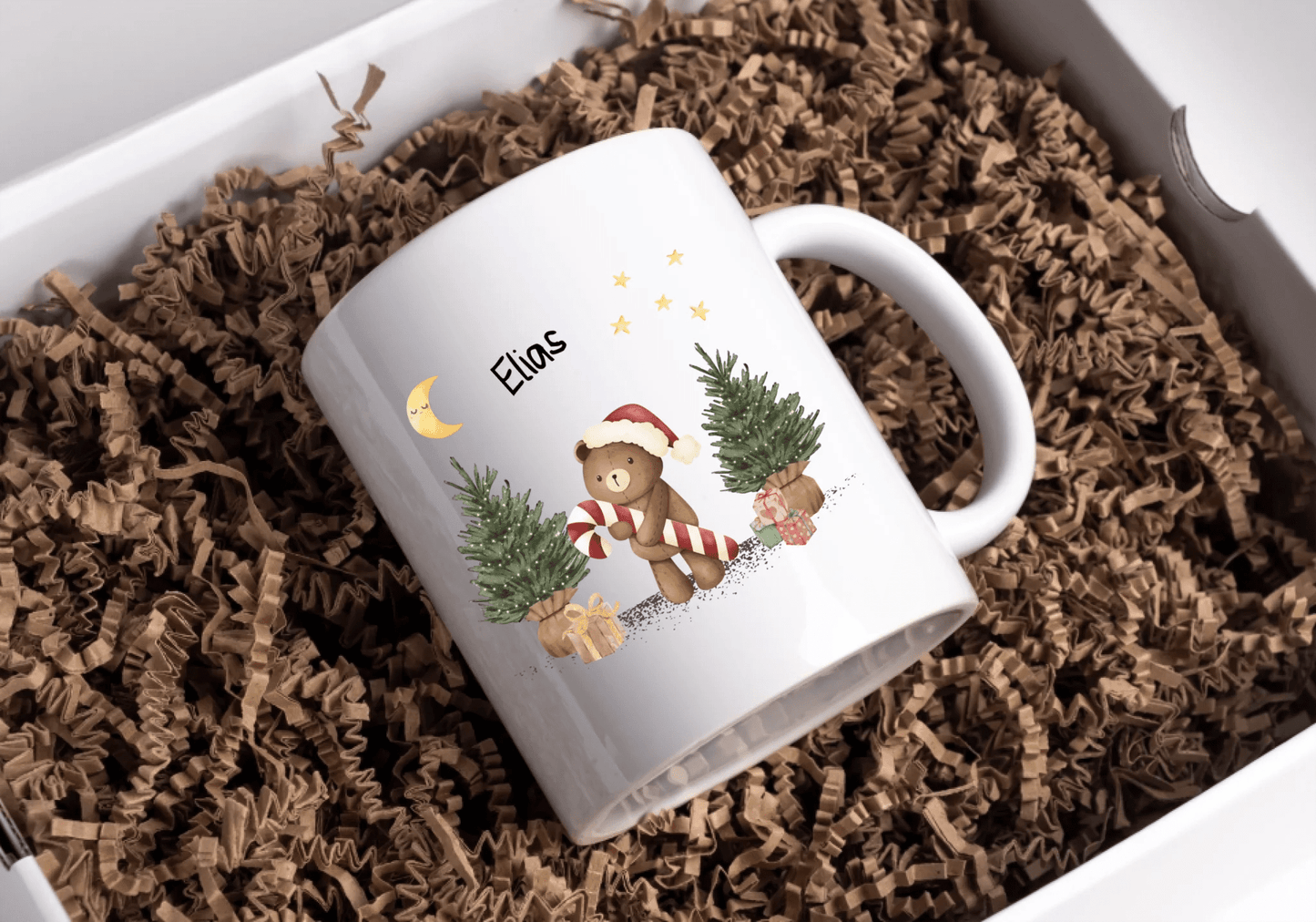 Personalisierte Weihnachtstasse für Kinder "Teddy" Little Mathilda Little Mathilda Emaille Tasse