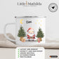 Personalisierte Weihnachtstasse für Kinder „Weihnachtsmann“ mit Namen Little Mathilda Little Mathilda Emaille Tasse