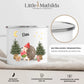 Personalisierte Weihnachtstasse für Kinder "Igel" Little Mathilda Little Mathilda Emaille Tasse