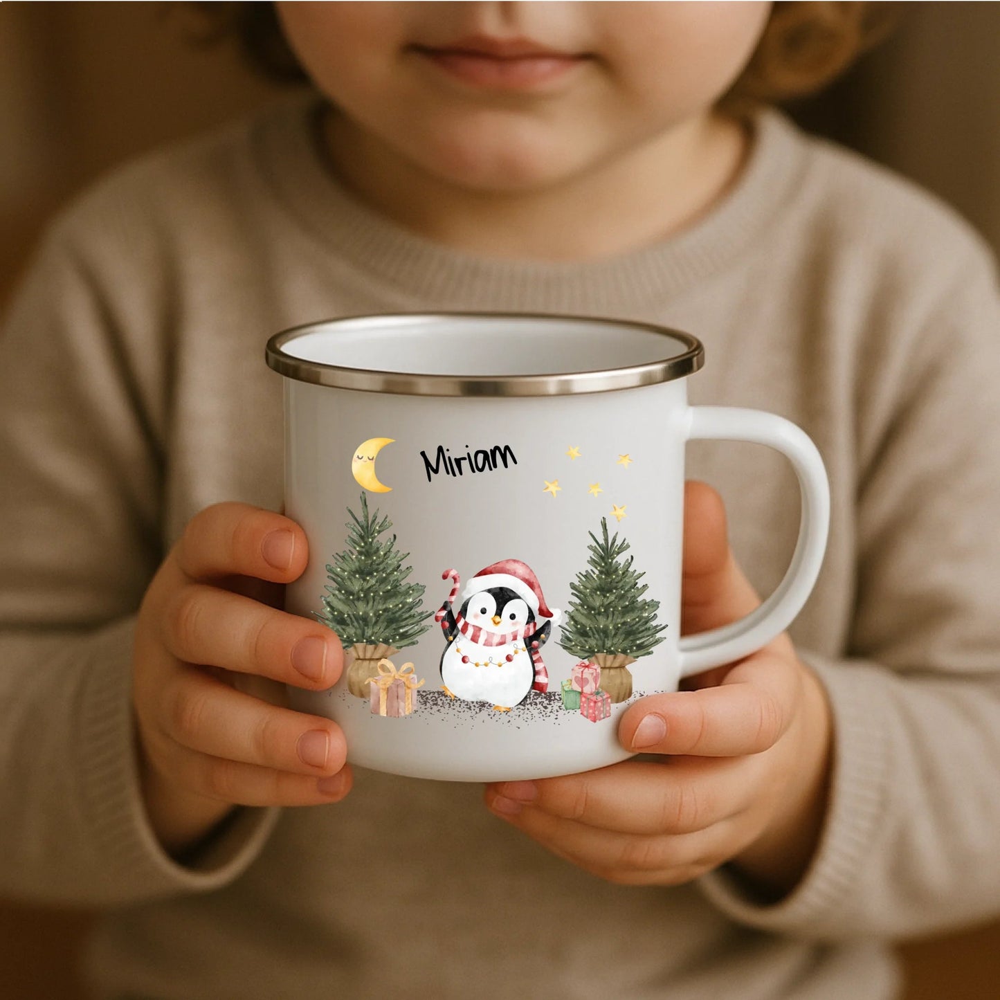 Emaille Kindertasse mit Namen von Little Mathilda – kratzfest, bruchsicher und recyclebar, ideal für den Alltag mit Kindern