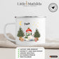 Personalisierte Weihnachtstasse für Kinder "Schneemann" Little Mathilda Little Mathilda Emaille Tasse