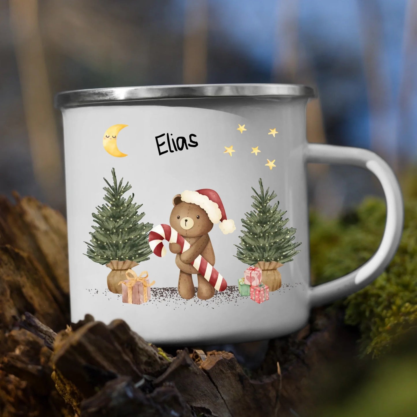 Personalisierte Kindertasse aus Emaille – bruchsicher, langlebig und recyclebar, perfekt für Kinderhände