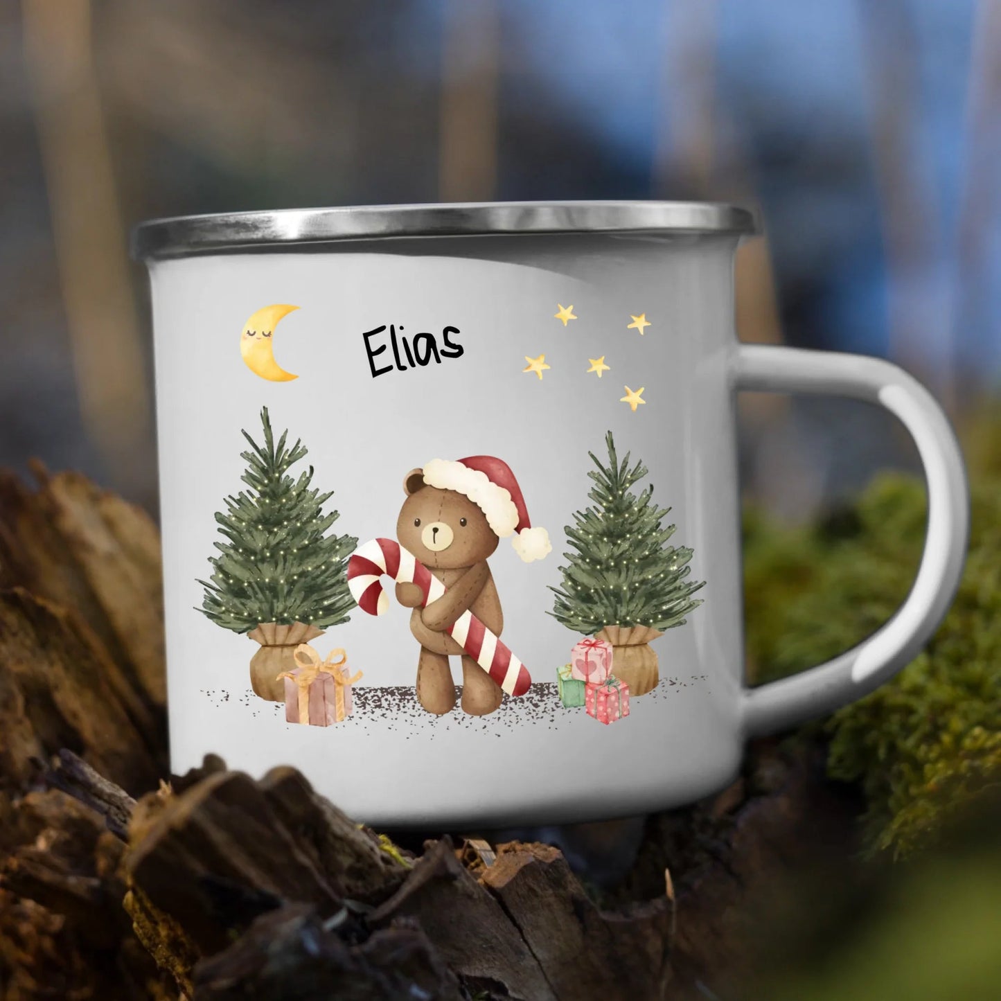 Personalisierte Weihnachtstasse für Kinder "Teddy" Little Mathilda Little Mathilda Emaille Tasse