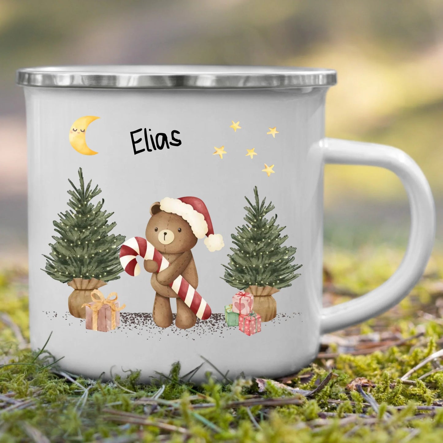 Personalisierte Weihnachtstasse für Kinder "Teddy" Little Mathilda Little Mathilda Emaille Tasse