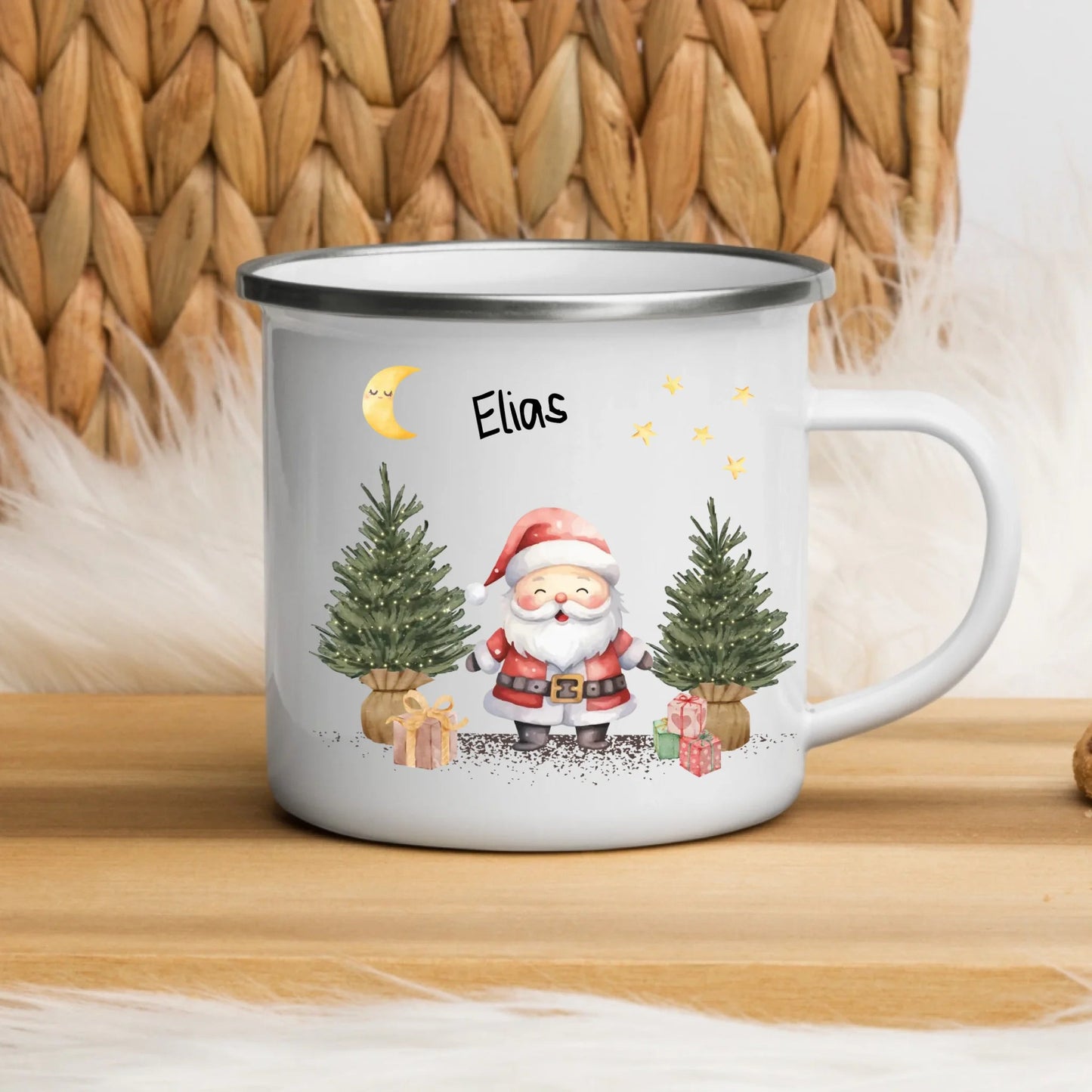 Personalisierte Weihnachtstasse für Kinder "Weihnachtsmann" Little Mathilda Little Mathilda Emaille Tasse