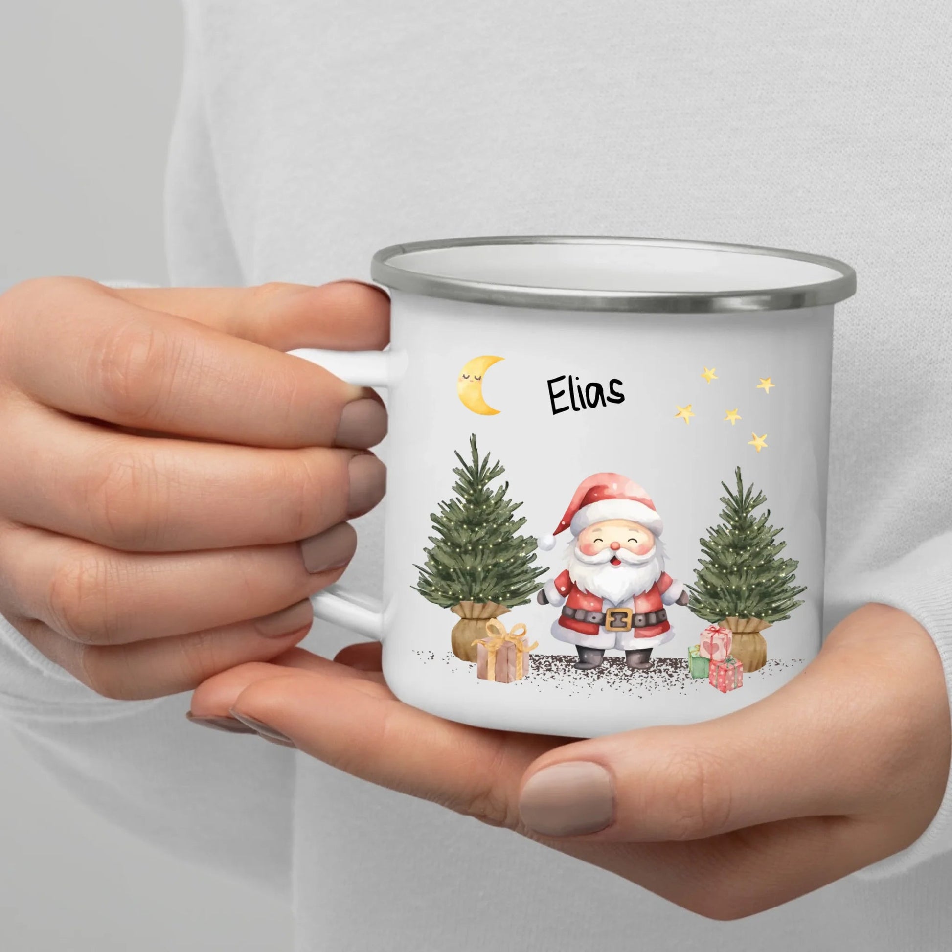 Personalisierte Weihnachtstasse für Kinder "Weihnachtsmann" Little Mathilda Little Mathilda Emaille Tasse