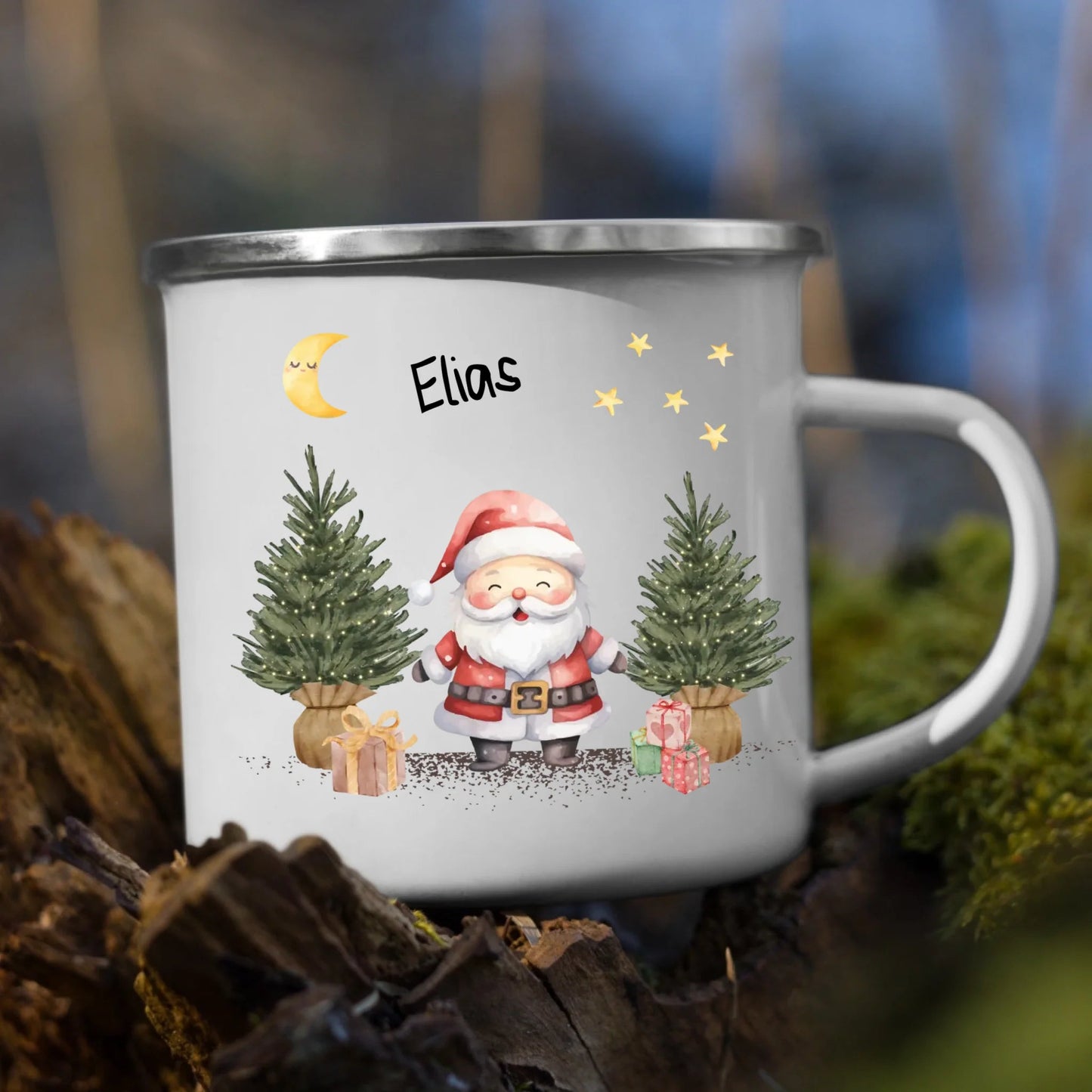 Personalisierte Weihnachtstasse für Kinder "Weihnachtsmann" Little Mathilda Little Mathilda Emaille Tasse