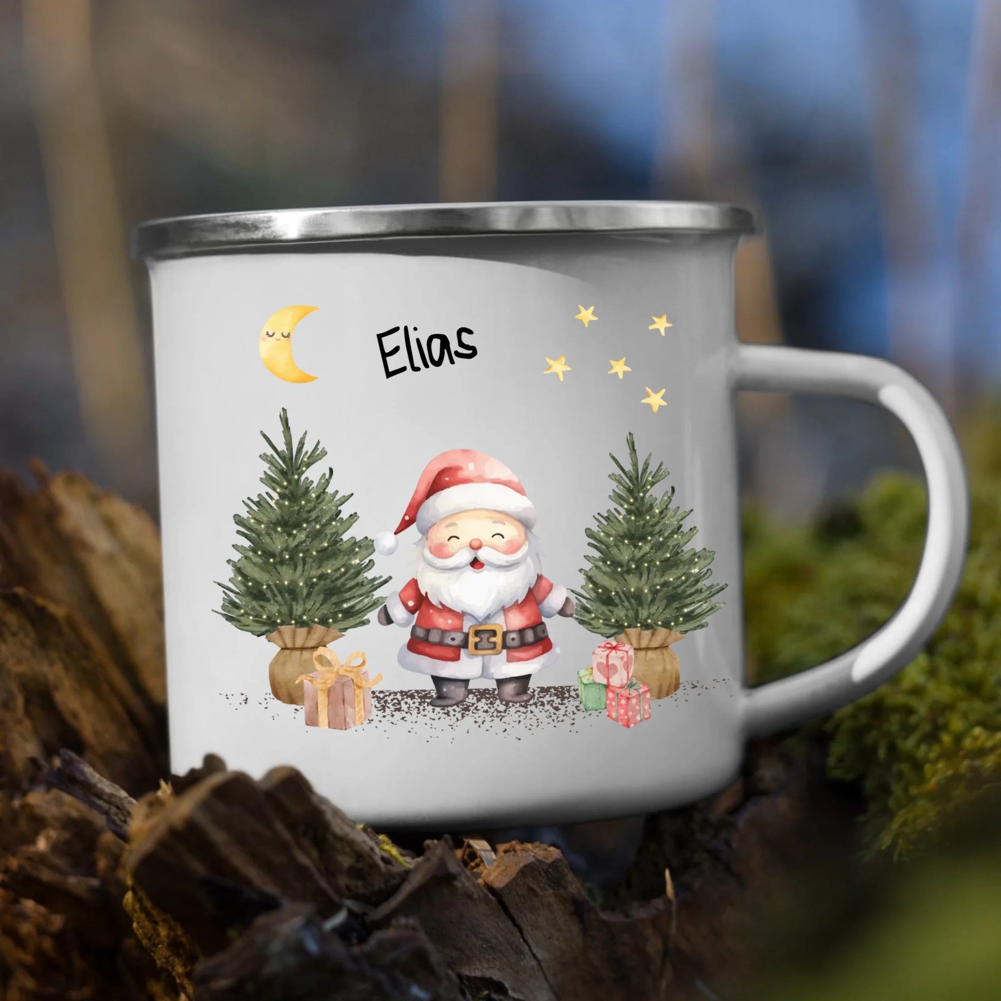 Personalisierte Weihnachtstasse für Kinder "Weihnachtsmann" Little Mathilda Little Mathilda Emaille Tasse
