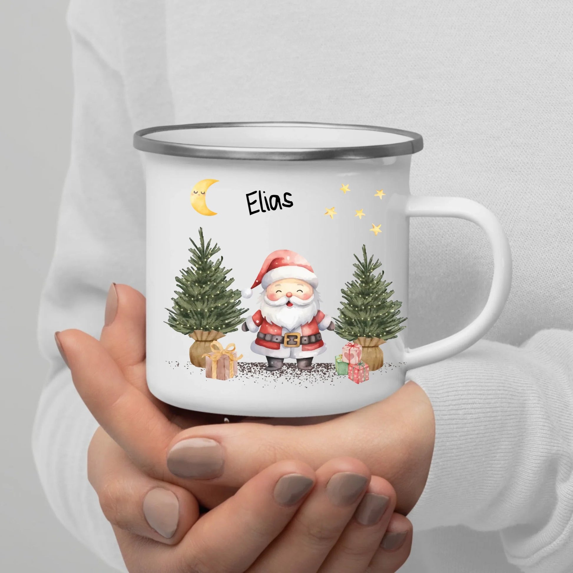 Personalisierte Weihnachtstasse für Kinder "Weihnachtsmann" Little Mathilda Little Mathilda Emaille Tasse