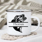 Personalisiertes Geschenk für Angler Emaille Tasse "Barsch" mit Namen Little Mathilda Little Mathilda Emaille Tasse
