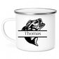 Personalisiertes Geschenk für Angler Emaille Tasse "Barsch" mit Namen Little Mathilda Little Mathilda Emaille Tasse