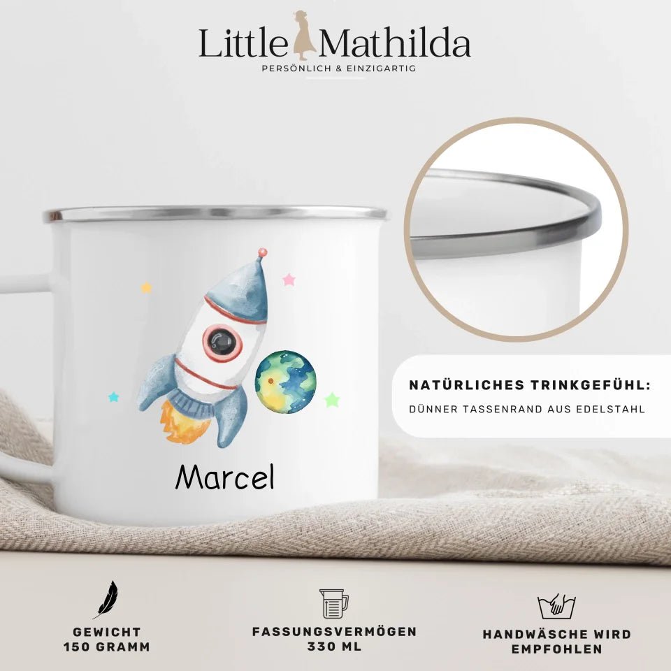 Raketenflieger Little Mathilda Little Mathilda Emaille Tasse