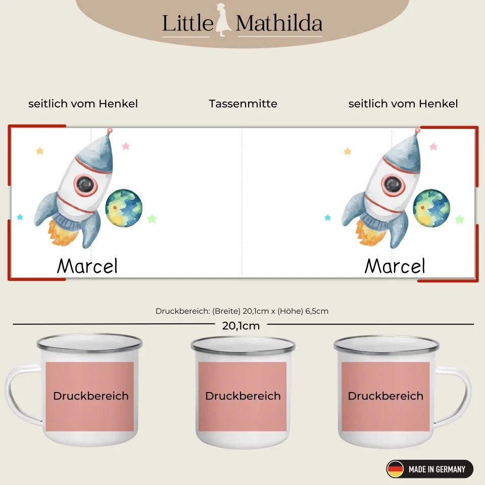 Raketenflieger Little Mathilda Little Mathilda Emaille Tasse