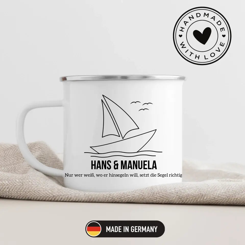 Segelboot Tasse mit Namen Little Mathilda Little Mathilda Emaille Tasse