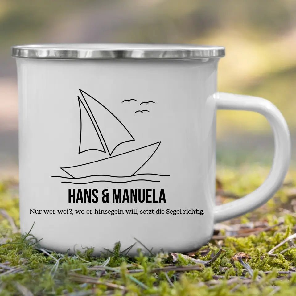 Segelboot Tasse mit Namen Little Mathilda Little Mathilda Emaille Tasse