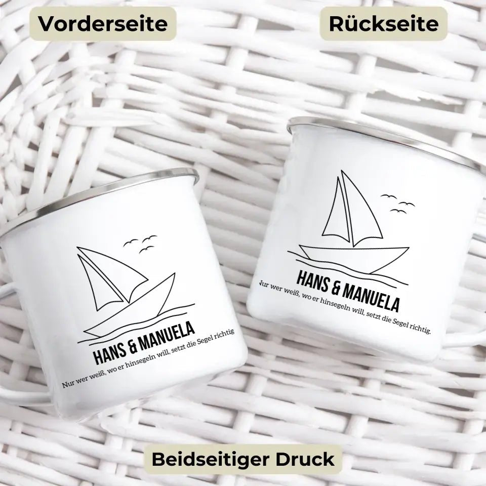 Segelboot Tasse mit Namen Little Mathilda Little Mathilda Emaille Tasse