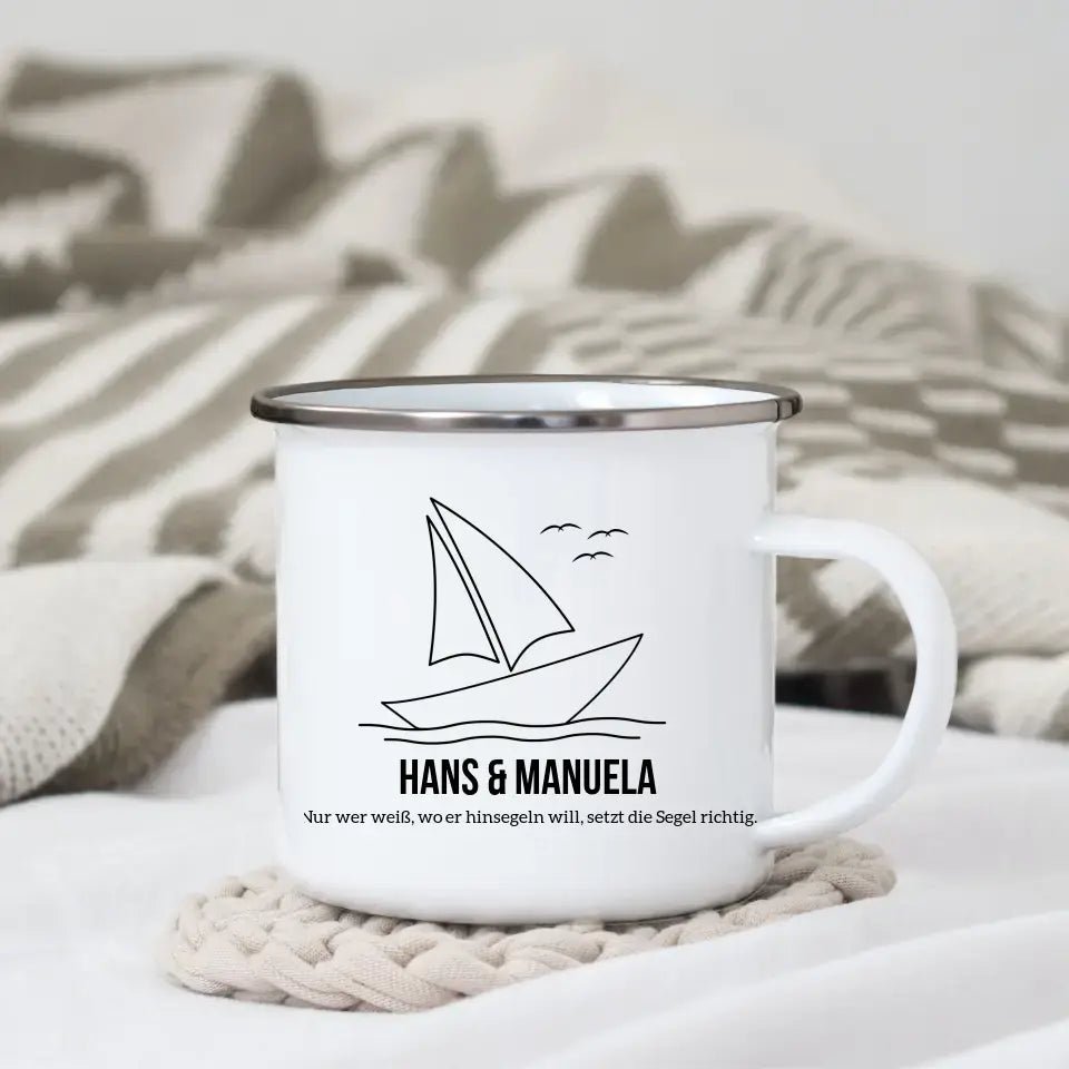 Segelboot Tasse mit Namen Little Mathilda Little Mathilda Emaille Tasse