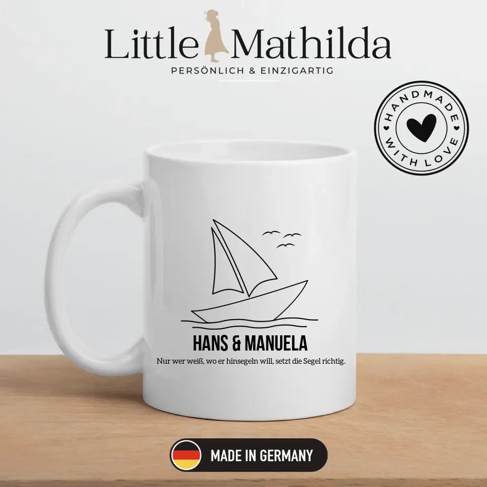 Segelboot Tasse mit Namen Little Mathilda Little Mathilda Emaille Tasse