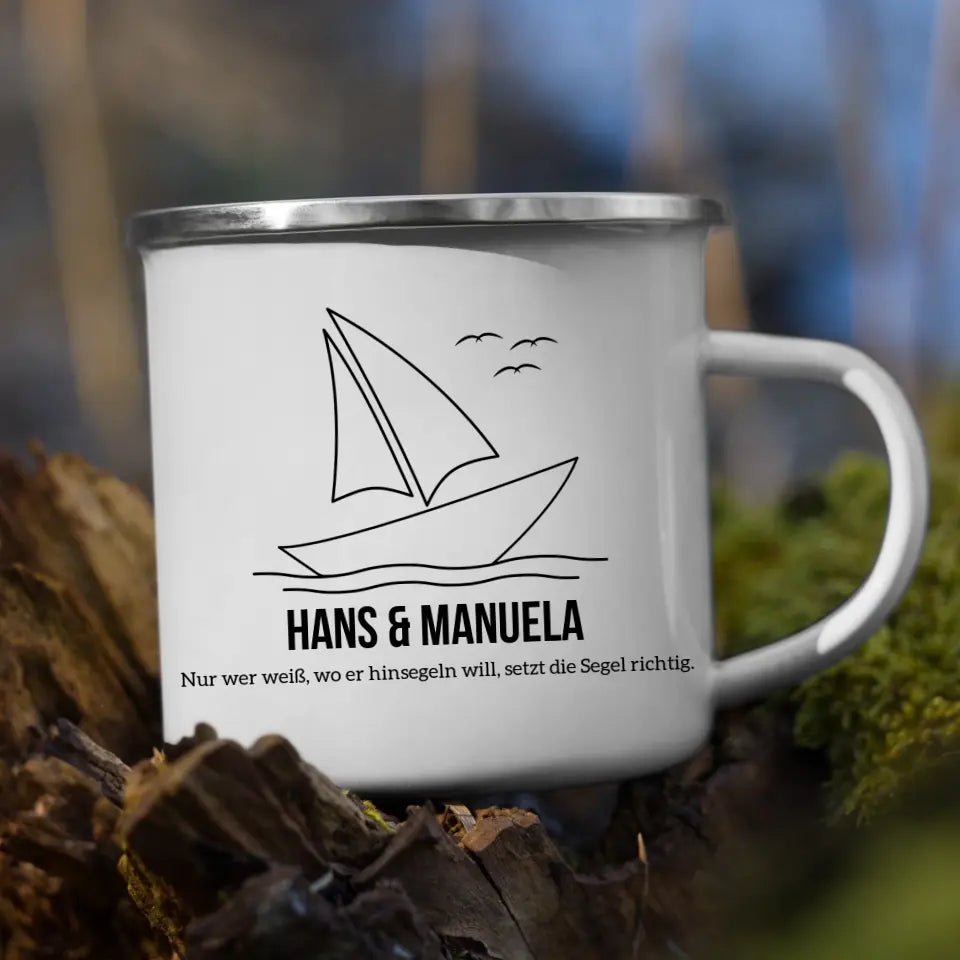 Segelboot Tasse mit Namen Little Mathilda Little Mathilda Emaille Tasse