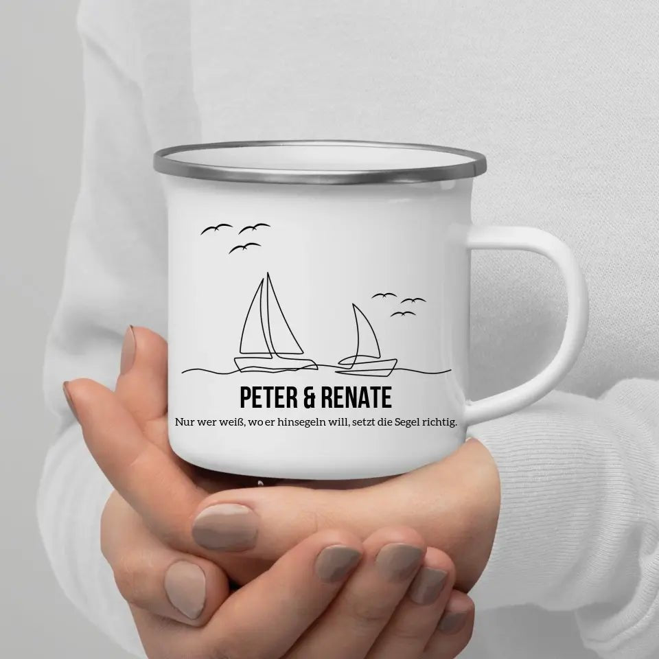 Segler Tasse mit Namen Little Mathilda Little Mathilda Emaille Tasse