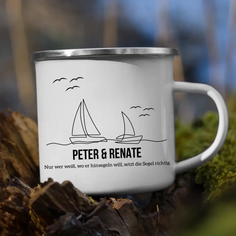 Segler Tasse mit Namen Little Mathilda merchOne Emaille Tasse