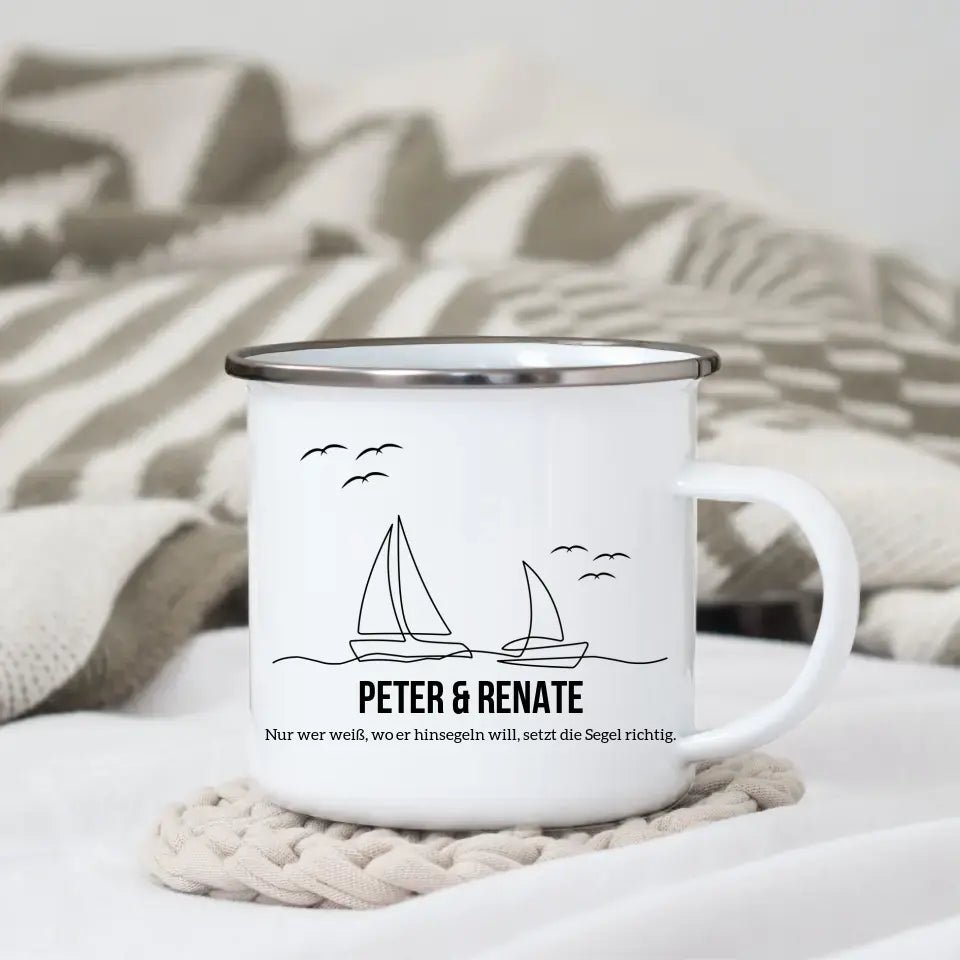 Segler Tasse mit Namen Little Mathilda merchOne Emaille Tasse