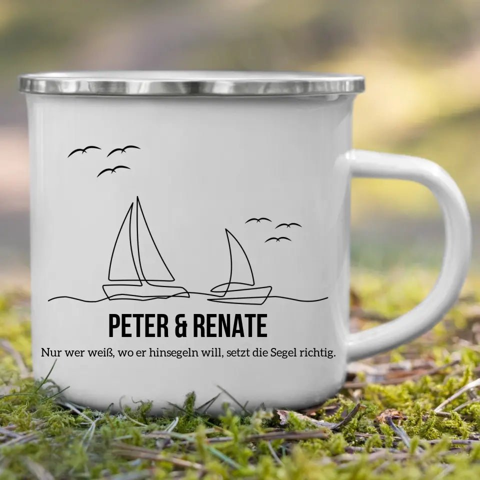 Segler Tasse mit Namen Little Mathilda merchOne Emaille Tasse