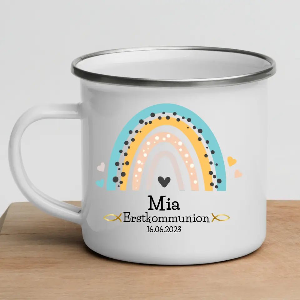 Tasse zur Erstkommunion Regenbogen Little Mathilda Little Mathilda Emaille Tasse